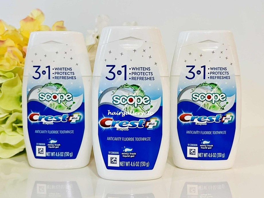 3 Crest Complete Plus Scope 3-In-1 Whitening Toothpaste Gel 4.6 oz