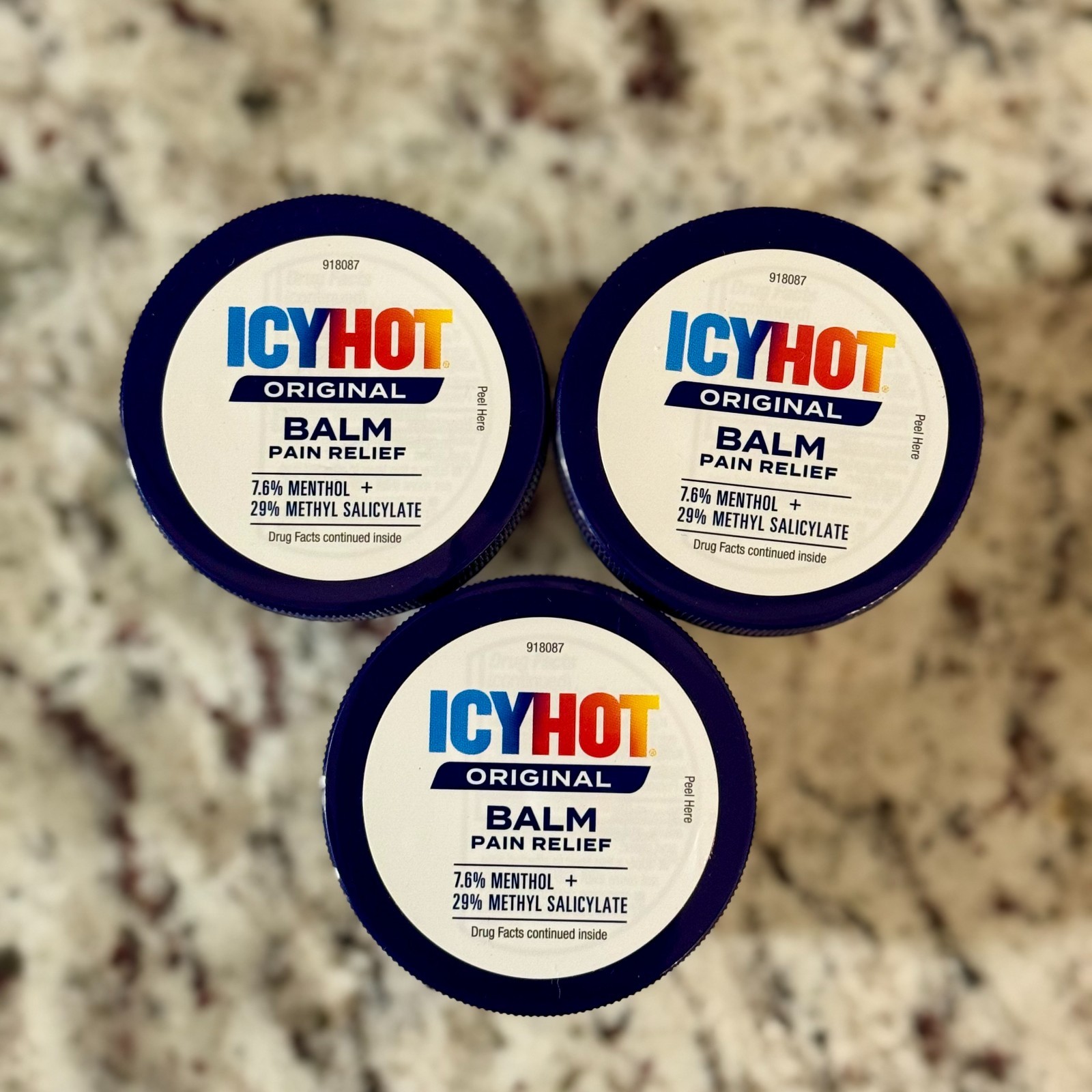 (Pack of 3)-Icy Hot Pain Relieving Balm 3.5 oz–Original Strength–NEW–Free Ship