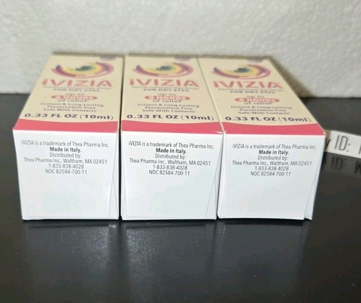 EXP 04/2026+! 3 Box Lot Large 0.33oz (10mL) iVIZIA Lubricant Eye Drops