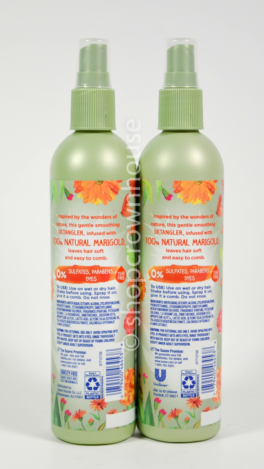 2 Suave Kids DETANGLER SPRAY w/ 100% Natural Marigold Tear Free 10 fl oz