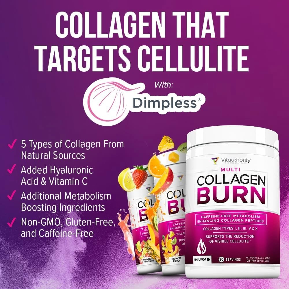 Vitauthority Collagen Peptides Powder Chocolate 25 Servings Hair Skin Nails