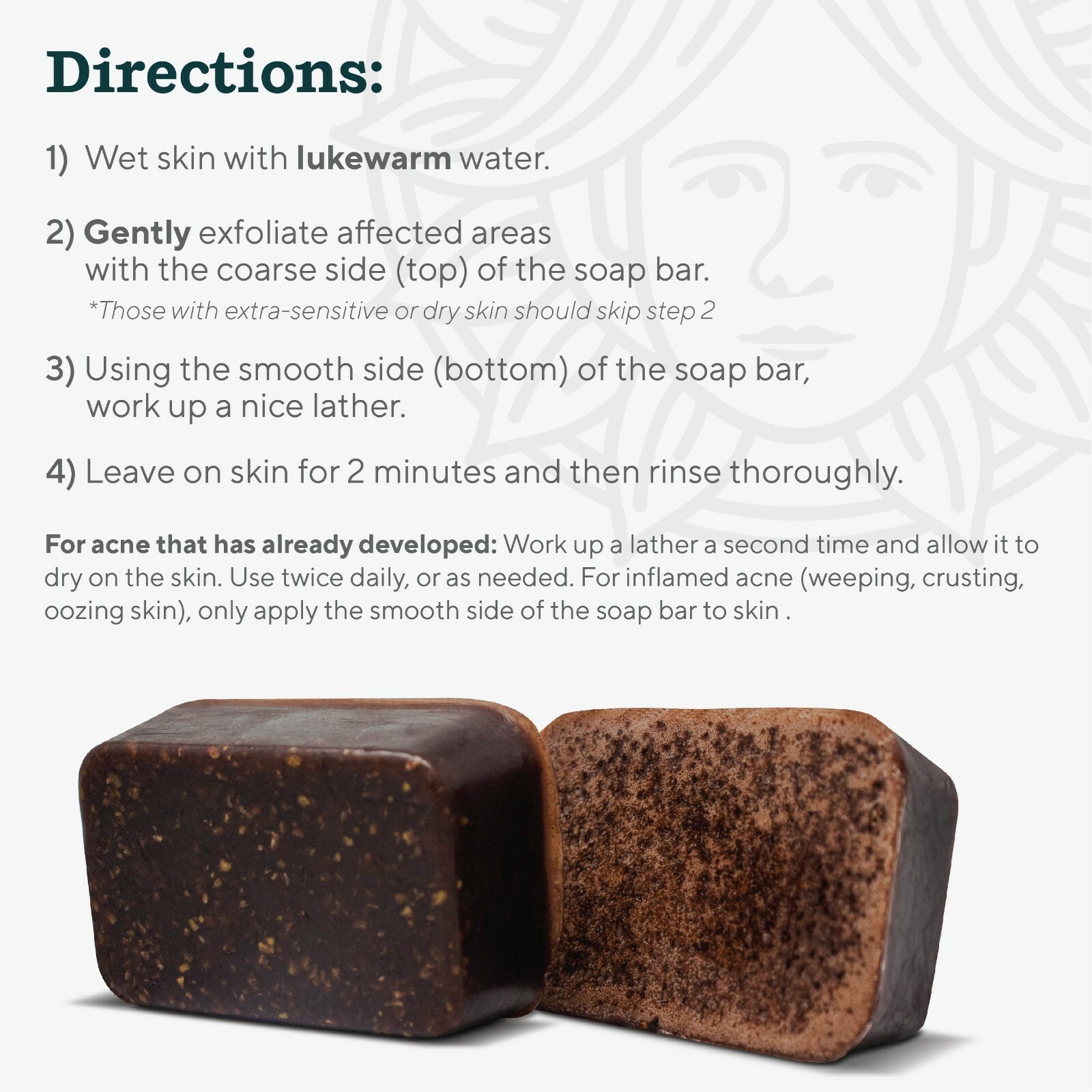 Acne Bar Soap Cleanser Face and Body Bentonite Clay, Oat Bran – Marie Originals