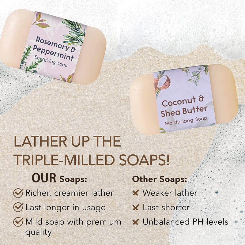 Natural plant soap, lavender soap, coconut essential oil, bath and cleaning soap