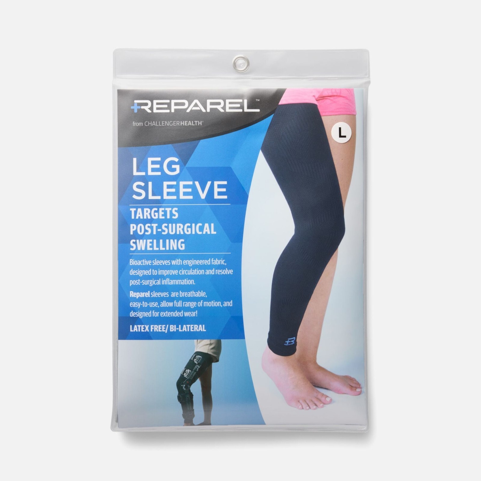 Reparel Knee Sleeves – Knee Sleeve, Size LARGE – Black – Bilateral