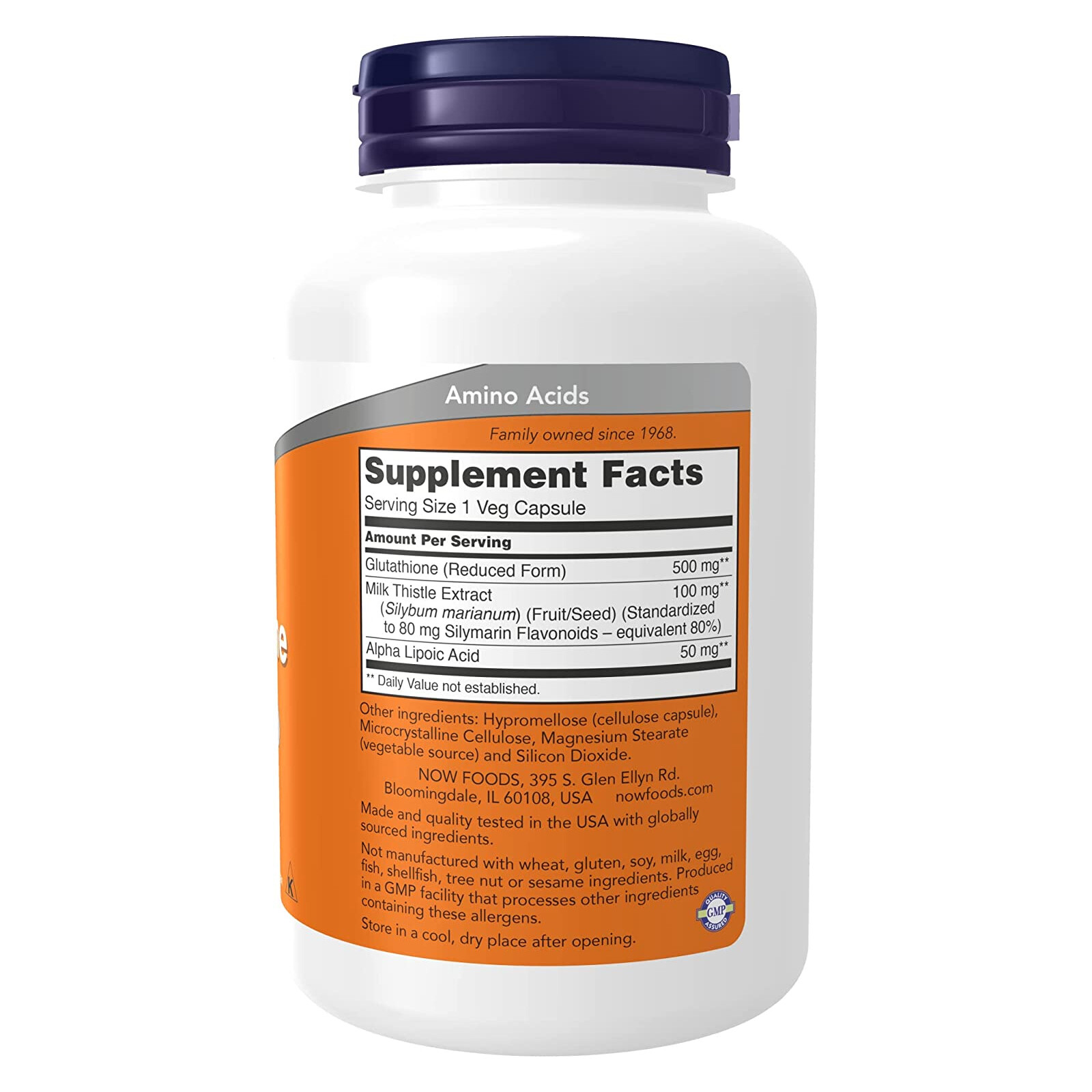 NOW FOODS Glutathione 500 mg 120 Veg Capsules