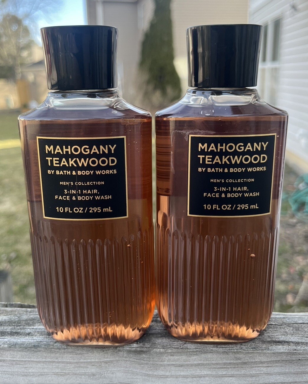 Bath & Body Works MAHOGANY TEAKWOOD 3-in-1 Hair Face Body Wash Shower Gel X2