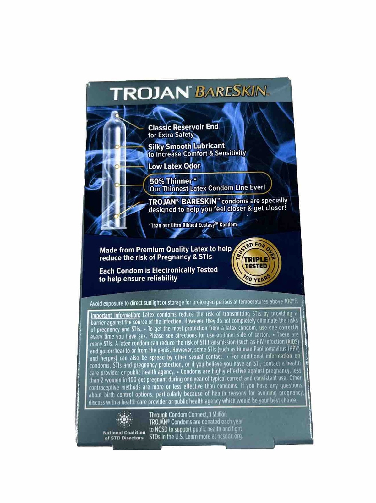 2-PACK Trojan Bareskin Lubricated Latex Condoms 10 Count Each (20 Condoms)