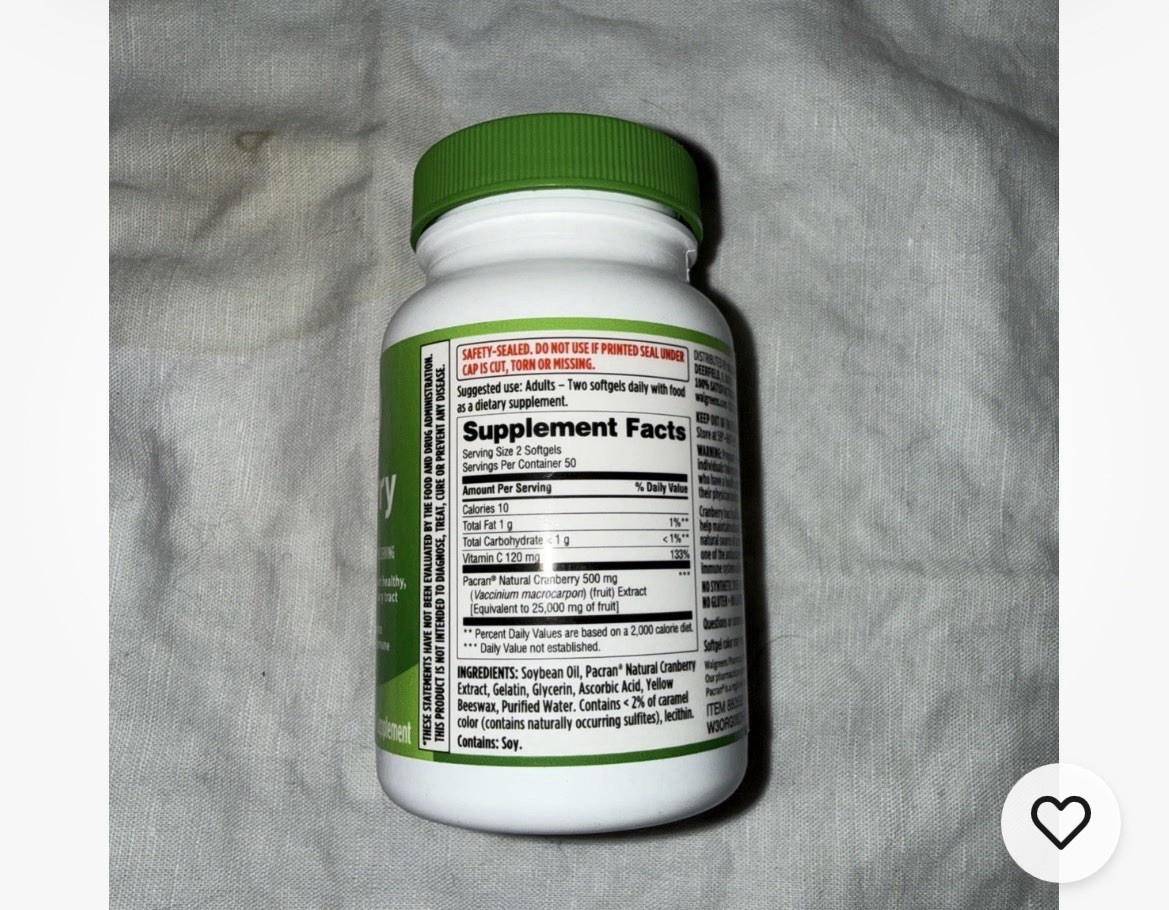 Walgreens Cranberry 500 mg Tablets (60 days), 60.0 ea