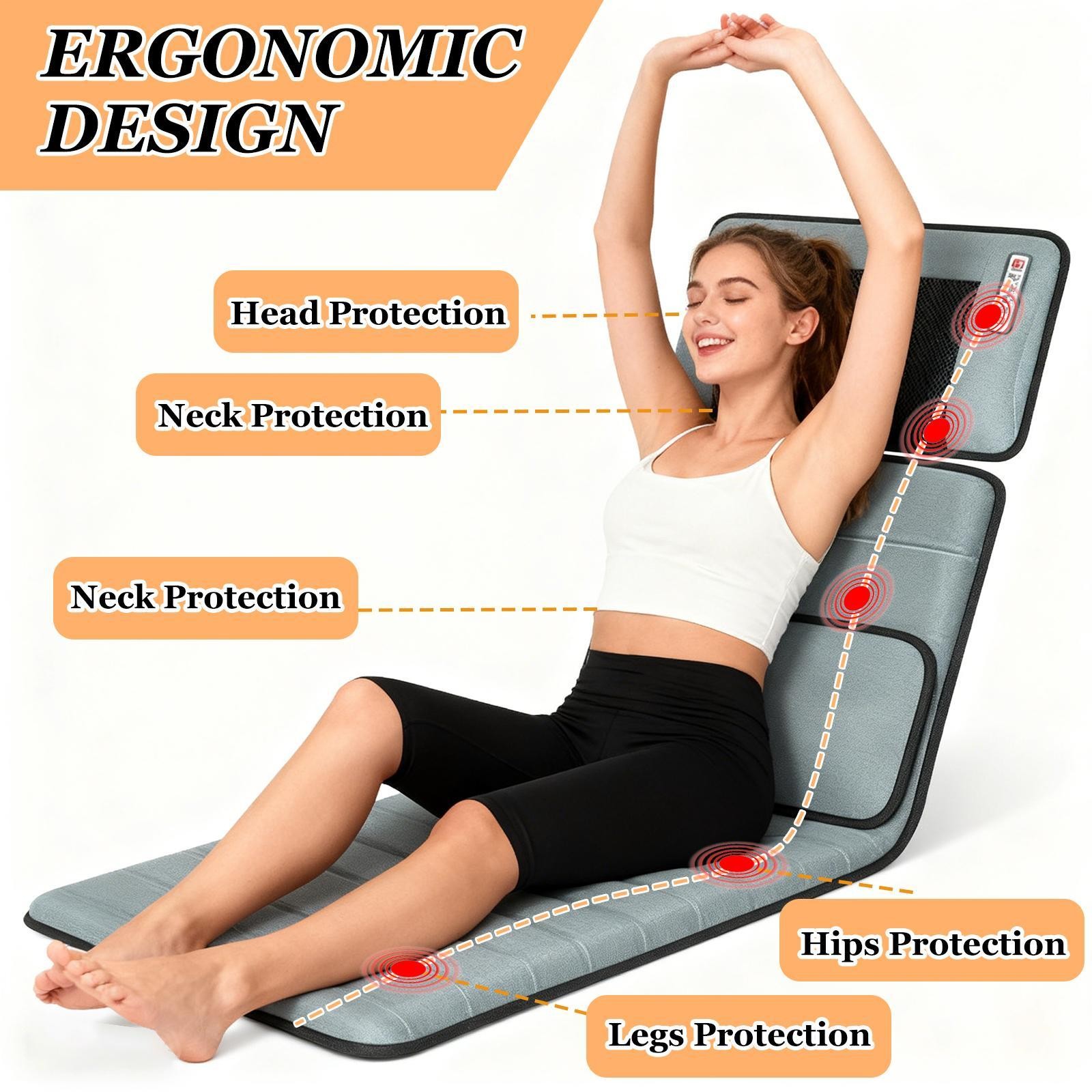Full Body Massage Mat with Heat, Movable Shiatsu Neck Back Massager Pillow