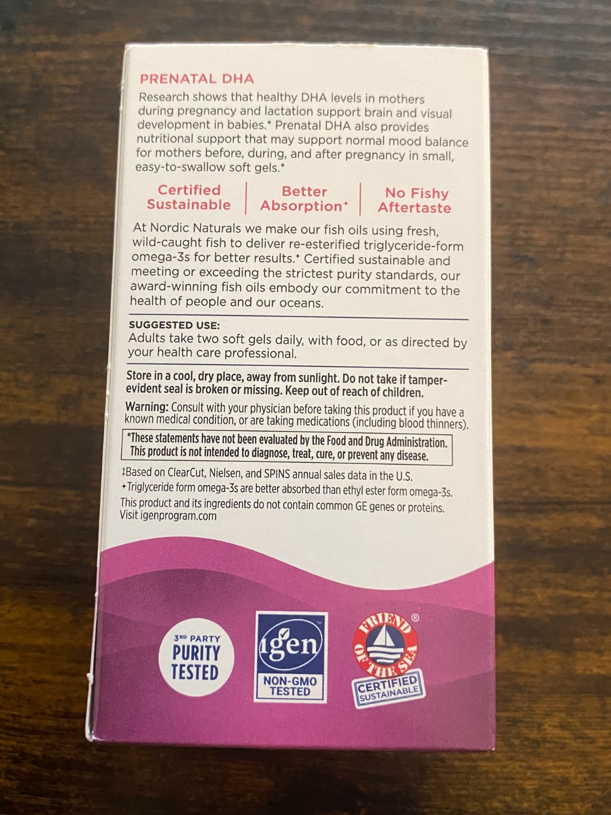 Nordic Naturals Prenatal DHA 830 mg Omega-3s + 400 IU vitamin D3 90 soft gels