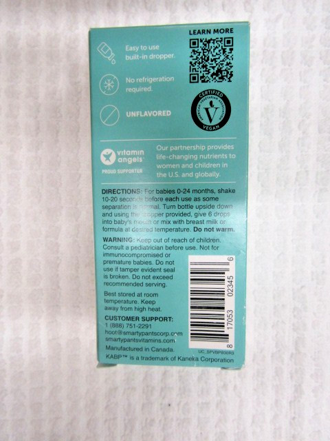 SMARTY PANTS~~AGES 0-24 MONTHS~~BABY PROBIOTIC 0.27 OZ NIB 20
