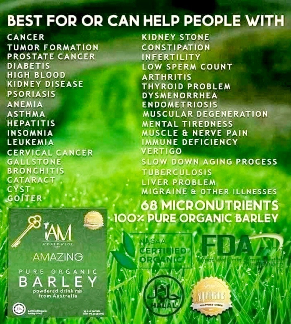 I Am Worldwide Amazing Pure Organic Barley 10 Sachet/Box (Australia) Authentic