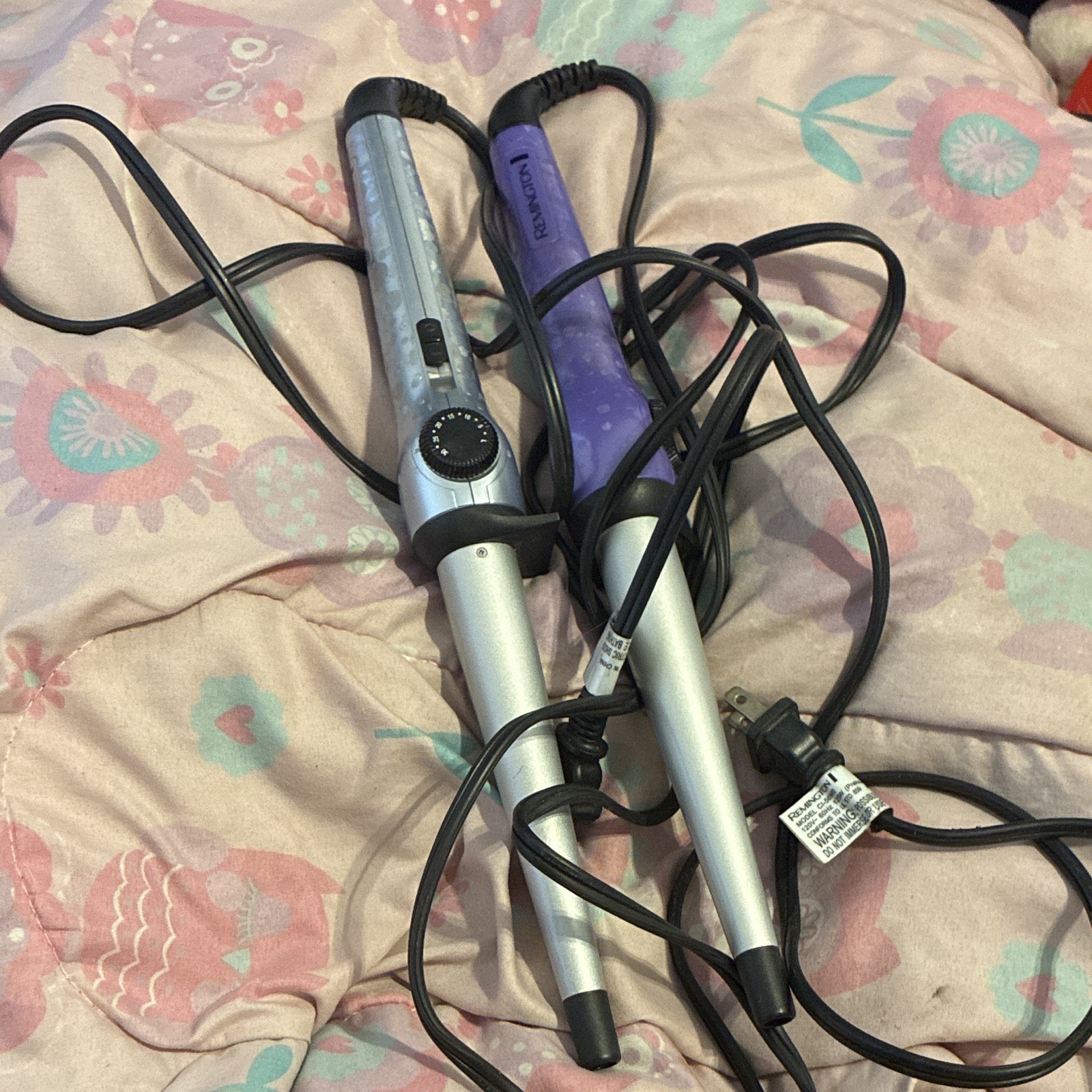 Remington Curling Iron Set, Adjustable Heat Settings, Silver & Purple