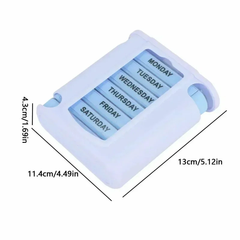 Weekly Pill Organizer 7 Day 28 Compartments Travel Portable Tablet Storage Box C