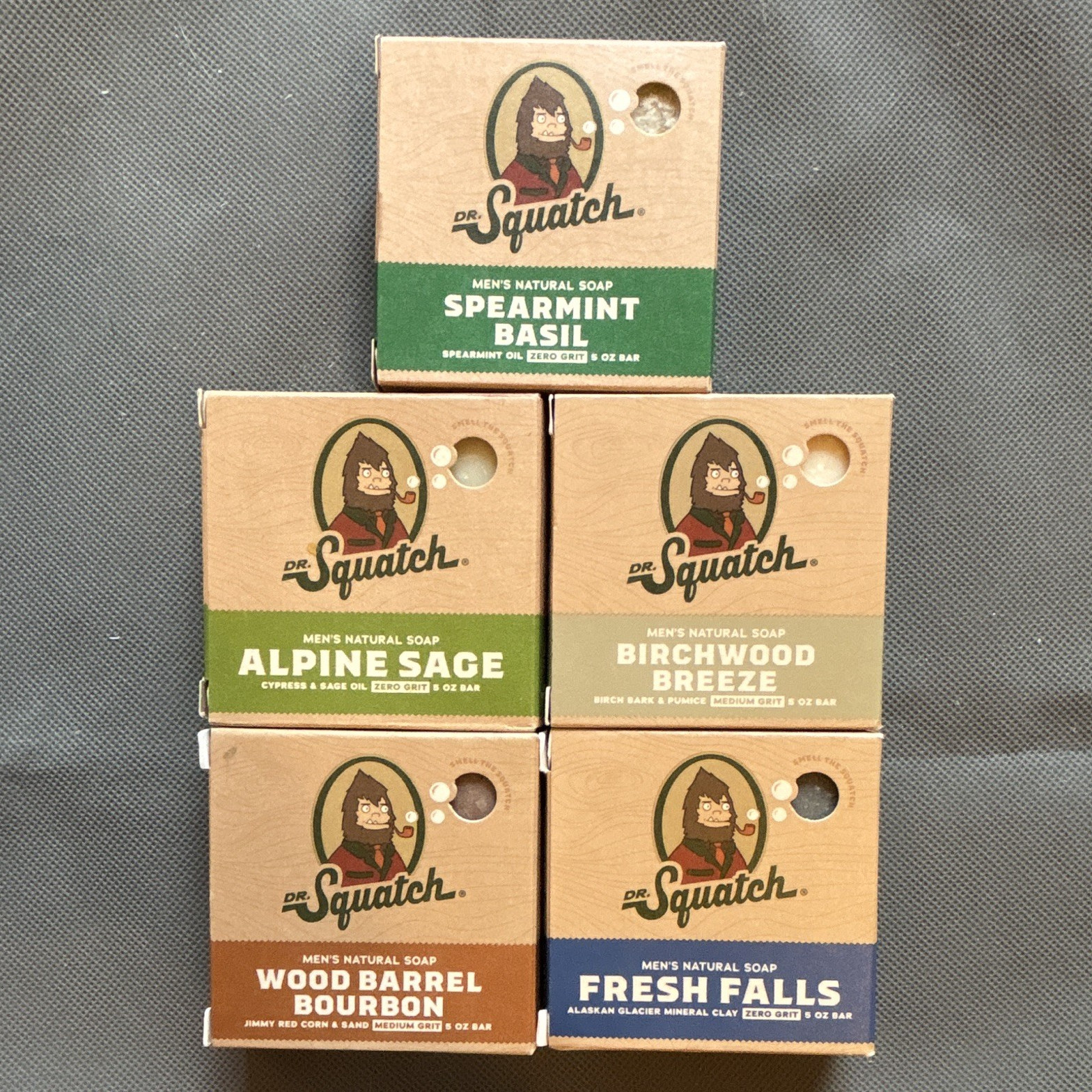 Dr. Squatch Men’s All Natural Bar Soap 5 oz Multipack, 5 Scents Variety