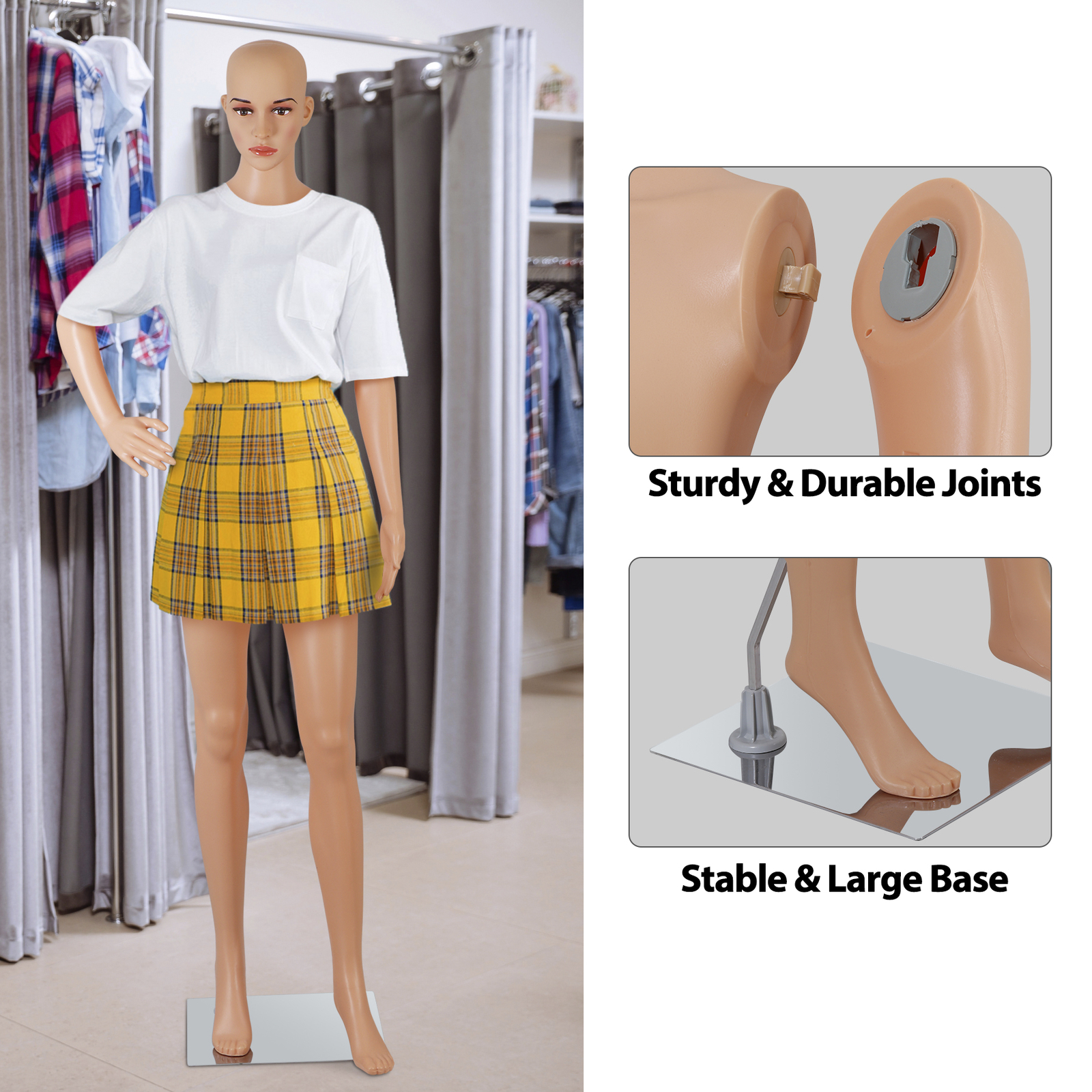 Female Mannequin Manikin Dress Form 69″ Adjustable Mannequin Full Body with Base