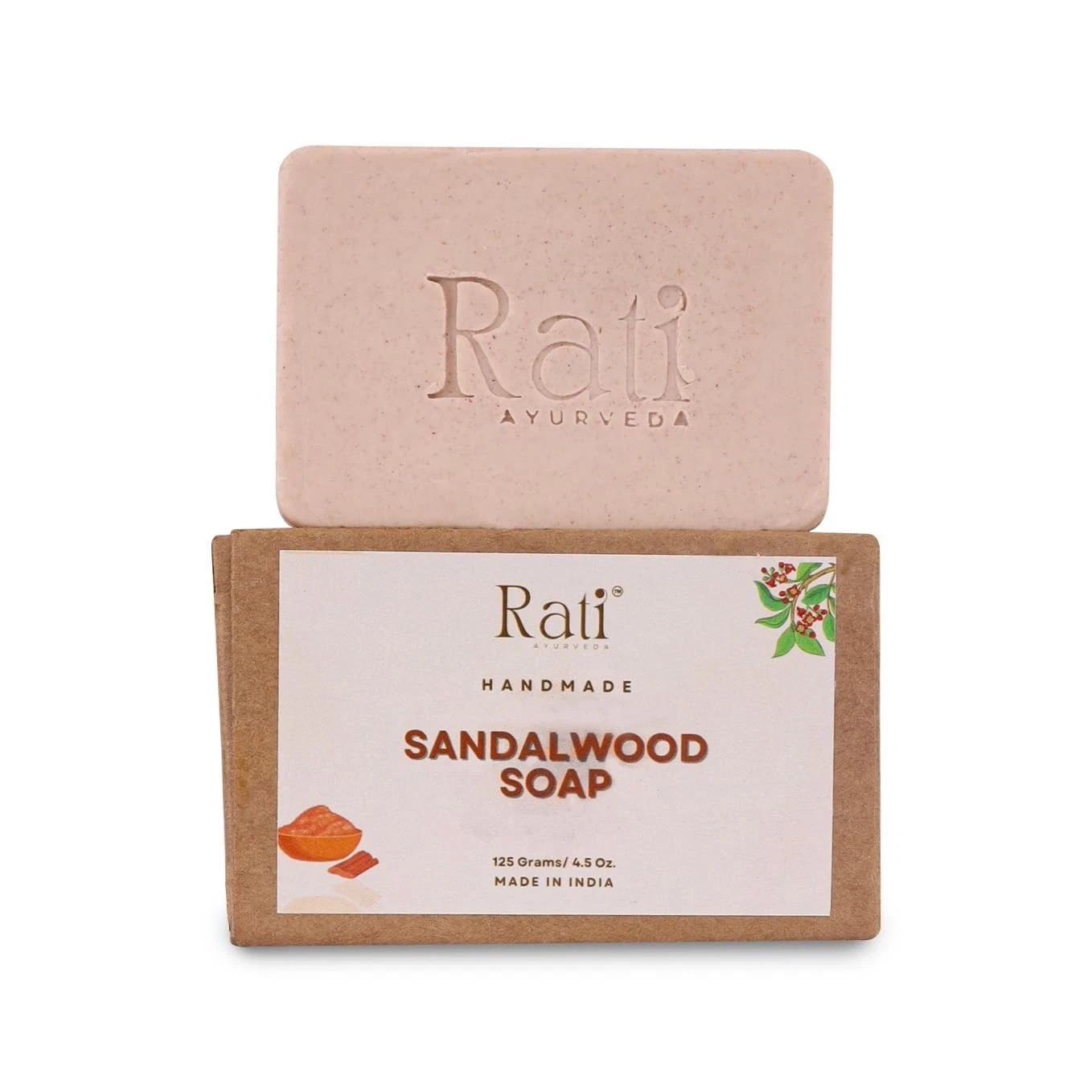 Rati Ayurveda Sandalwood Soap For Soothing And Moisturizing Skin 125gm