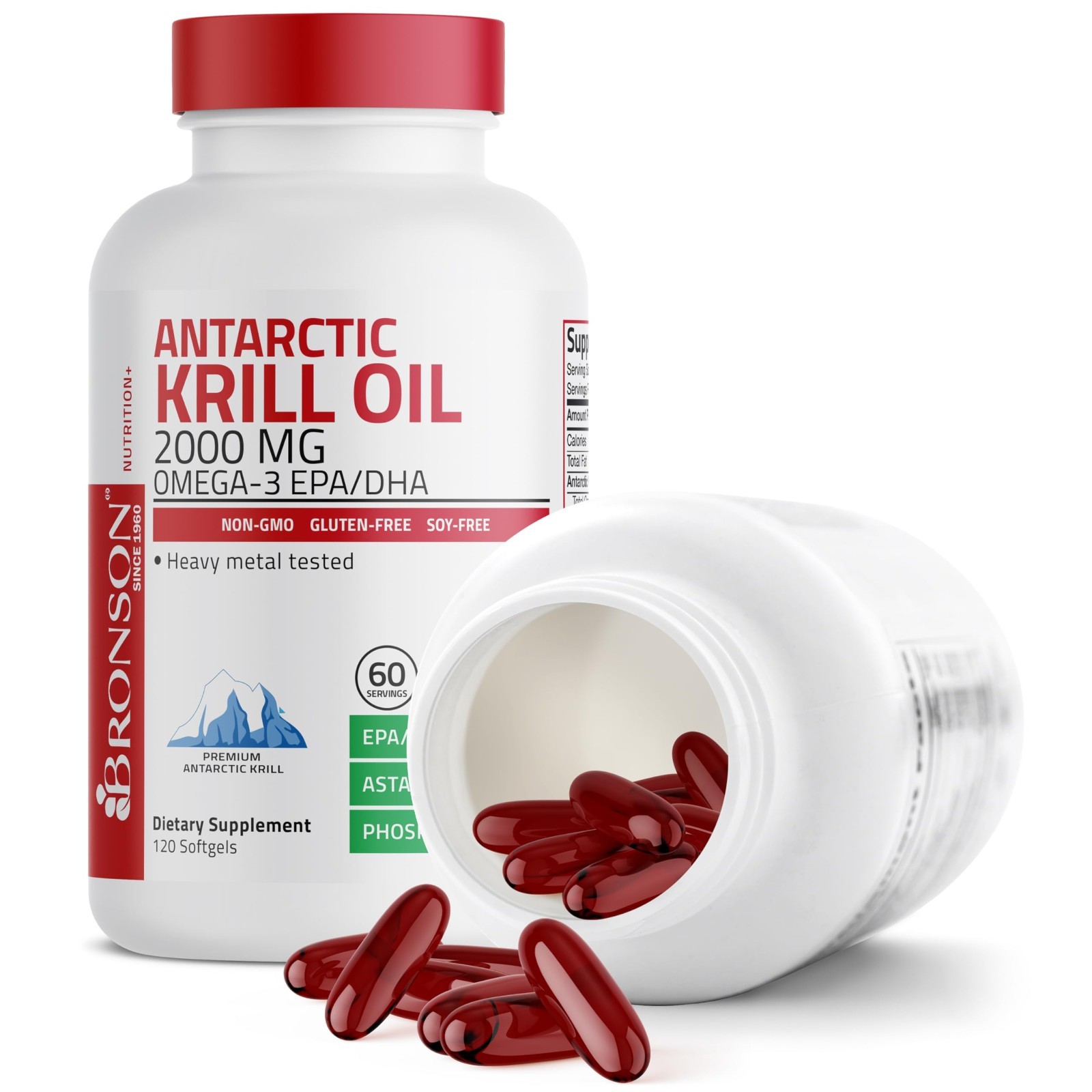 Antarctic Krill Oil 2000mg – Omega-3 EPA DHA, Astaxanthin, Phospholipids, 120 So