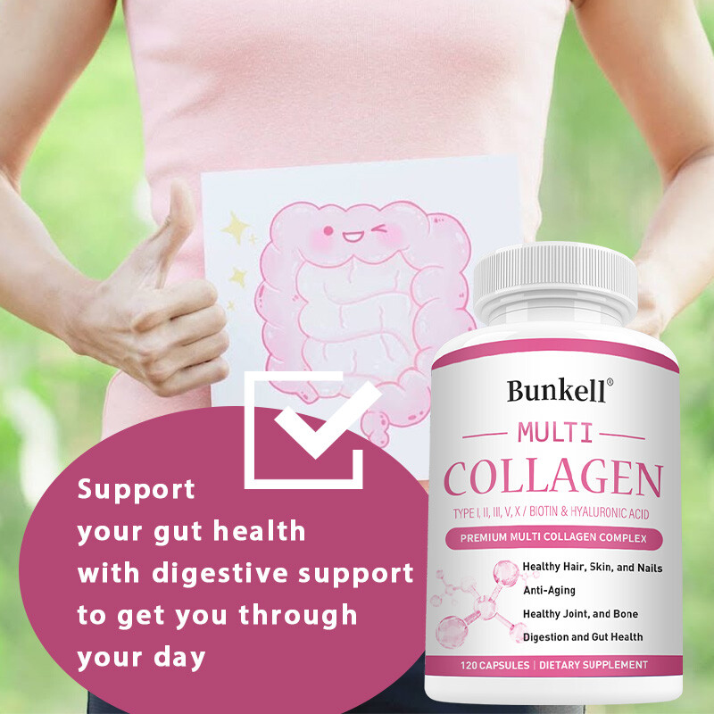 Collagen Peptides Type I, II, III, V, X 2000mg Anti-Aging Skin 120 Capsules