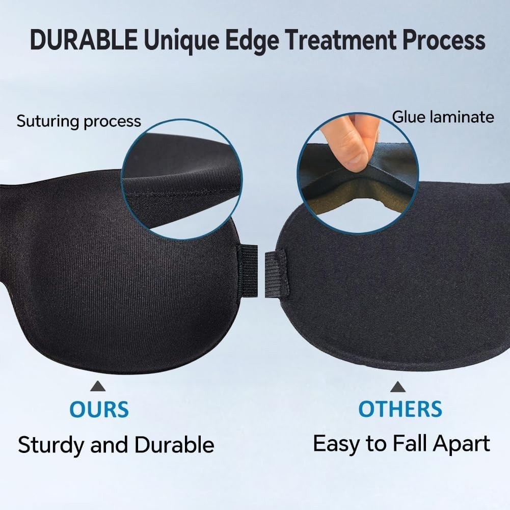 3D Sleep Mask Set of 3 for Side Sleeper Light Blocking Adjustable Eye Cover