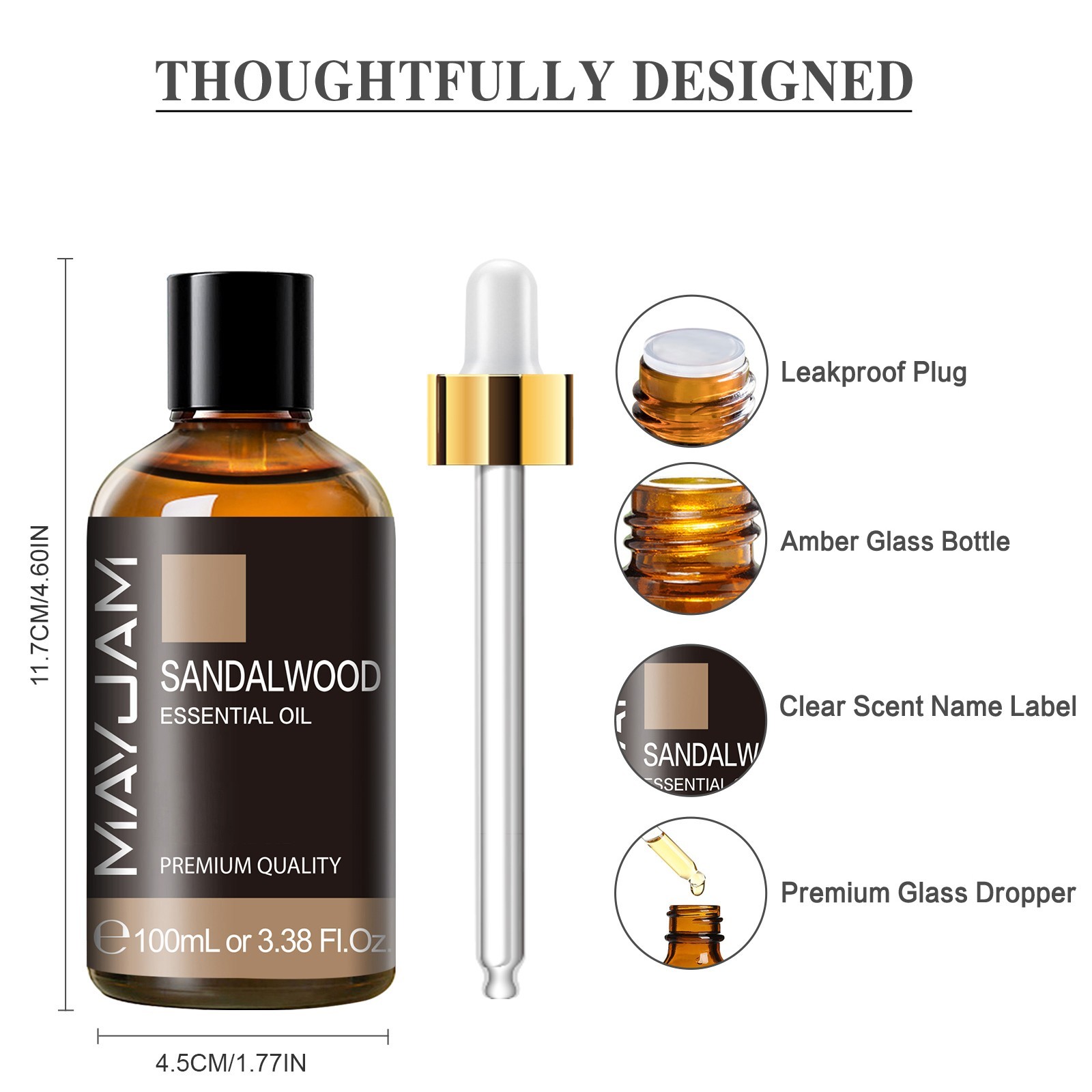 MAYJAM 100 mL Sandalwood Essential Oil 100% Pure & Natural Yoga Skin Hair Growth