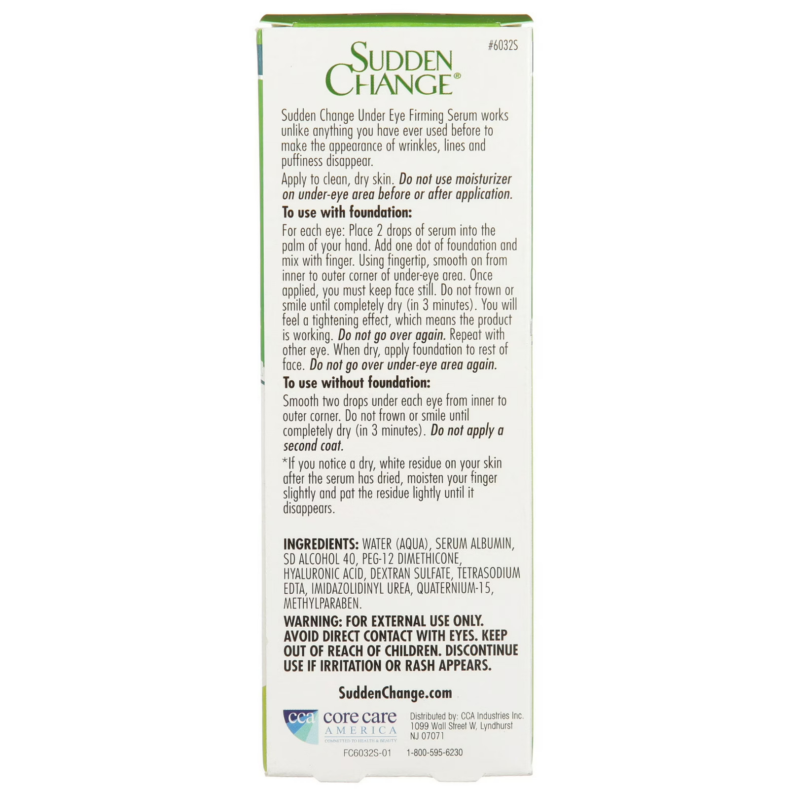 Sudden Change 3 Minute Under Eye Firming Serum Lines Wrinkles Puffiness 0.23oz
