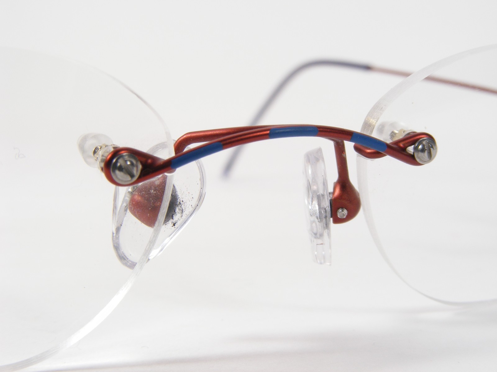 Vintage LOCCO Macchiato Rusty Red /Blue UNIQUE RARE LUXURY EYEGLASSES 47-19-138