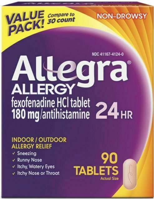 Allegra 180 mg Allergy Treatment 90 Tablets – Expires 05/2026+