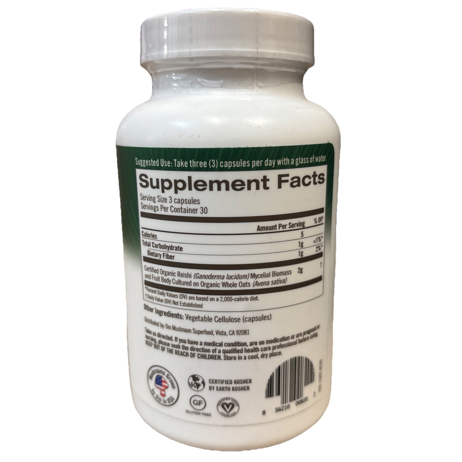 Reishi Om Mushrooms Superfood 90 Veg Caps Daily Boost Capsules BB 04/2027