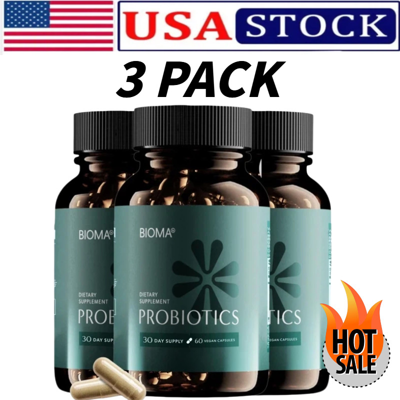 3 Pack BIOMA Probiotics Digestive Health Gut Support for Men & Women 60 Capsules