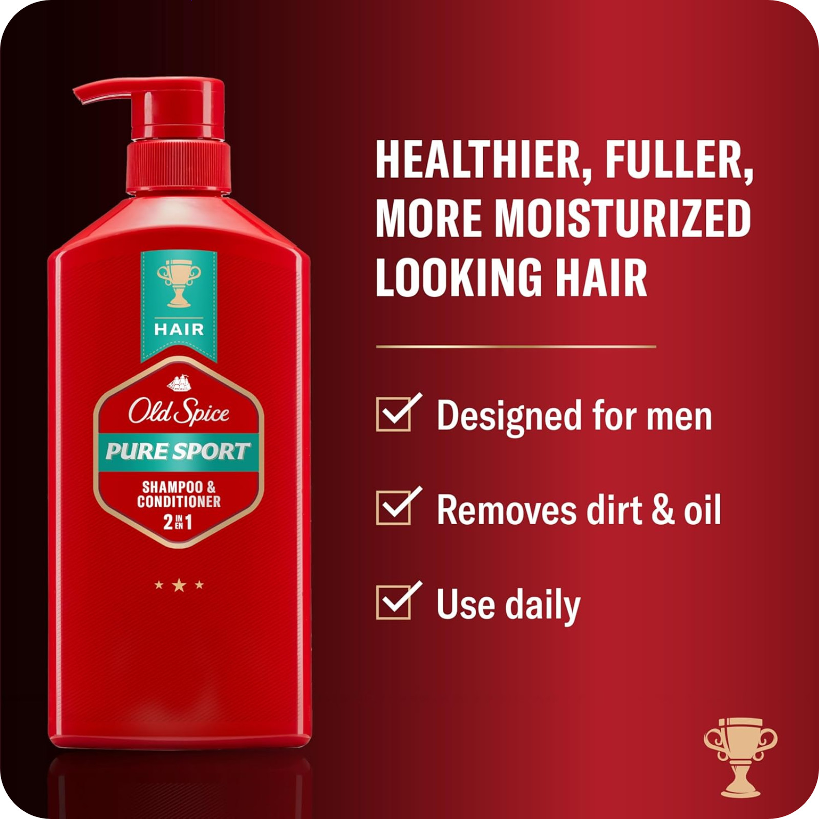 Old Spice Pure Sport 2-in-1 Shampoo Conditioner 29.2oz Twin Pack