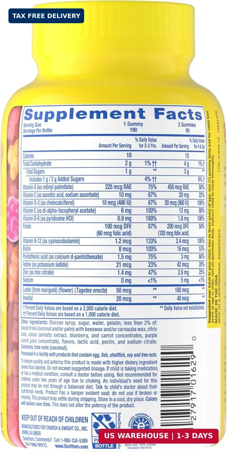 L’il Critters Gummy Vites Daily Kids Gummy Multivitamins Assorted Fruit Flavors