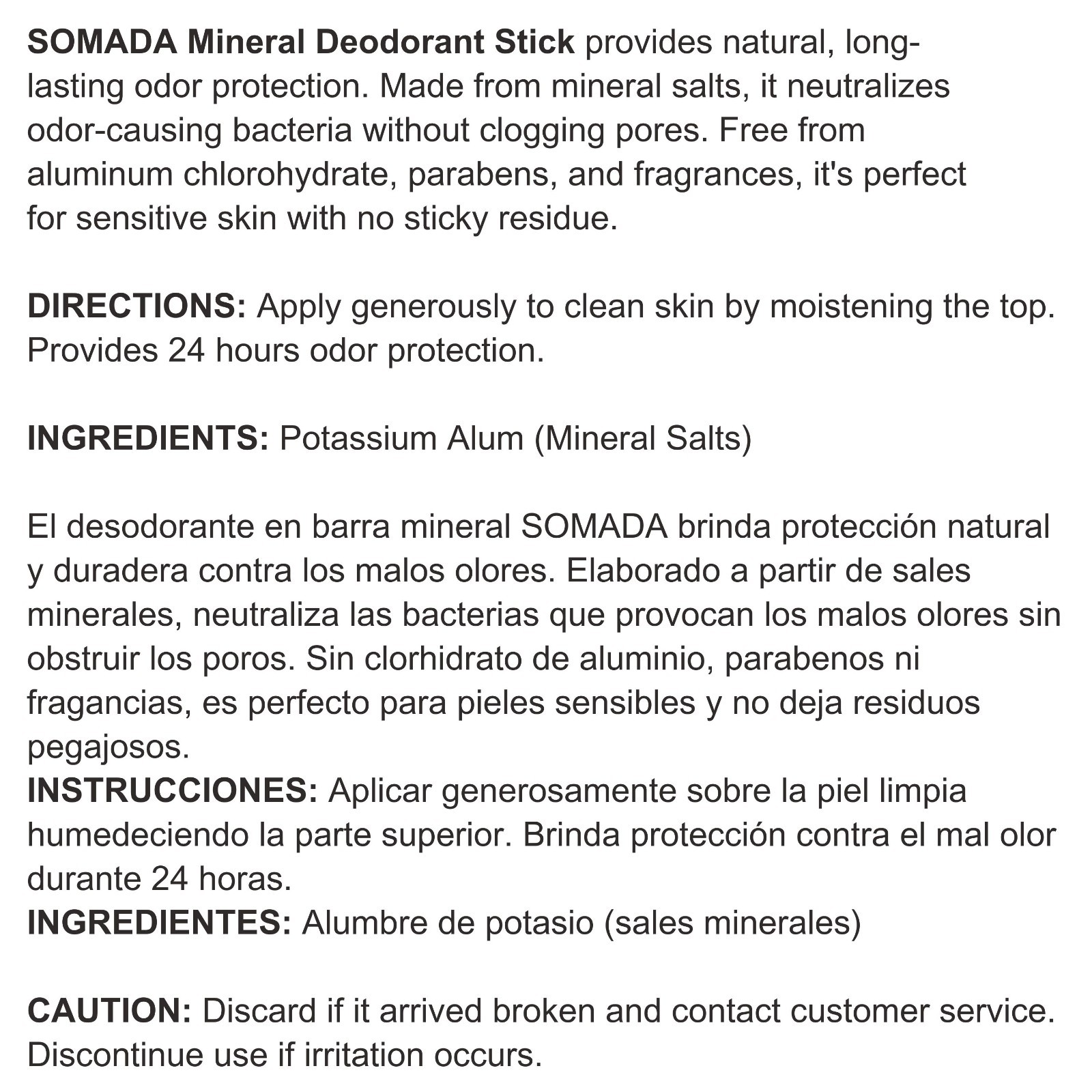 Crystal Deodorant Stick for Women and Men, 4.25 oz/120g – 100% Natural