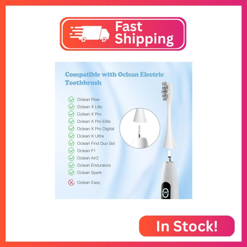 6 Pack Replacement Brush Heads Compatible with Oclean Electric Toothbrush Heads