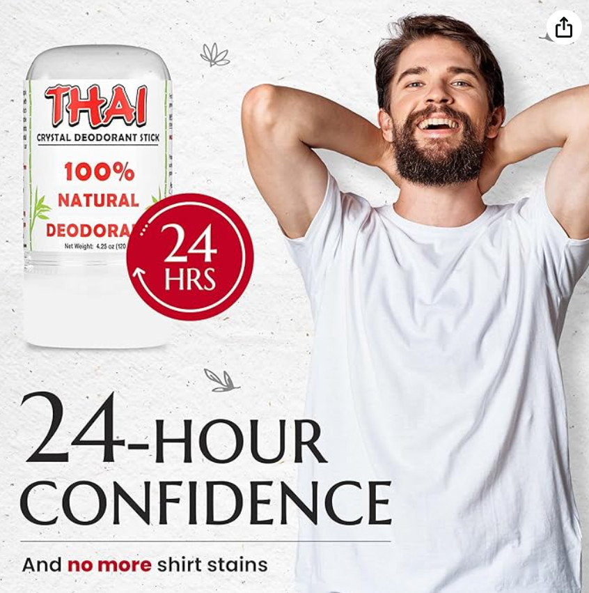 Thai Deodorant Stone Thai Crystal Deodorant Stick 4.25 oz Stick(S)