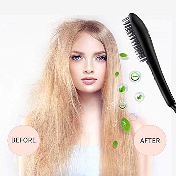 Brand New — Hair Straightener Brush, Ceramic Ionic Straightening Iron Comb