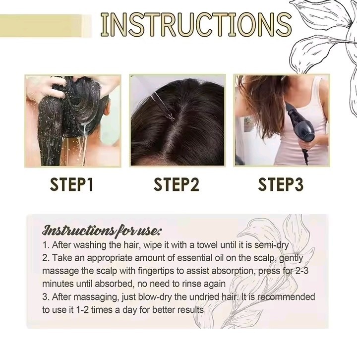 Rosemary Hair Growth Oil Serum Anti Hair Loss Scalp Treatment 60ml Natural