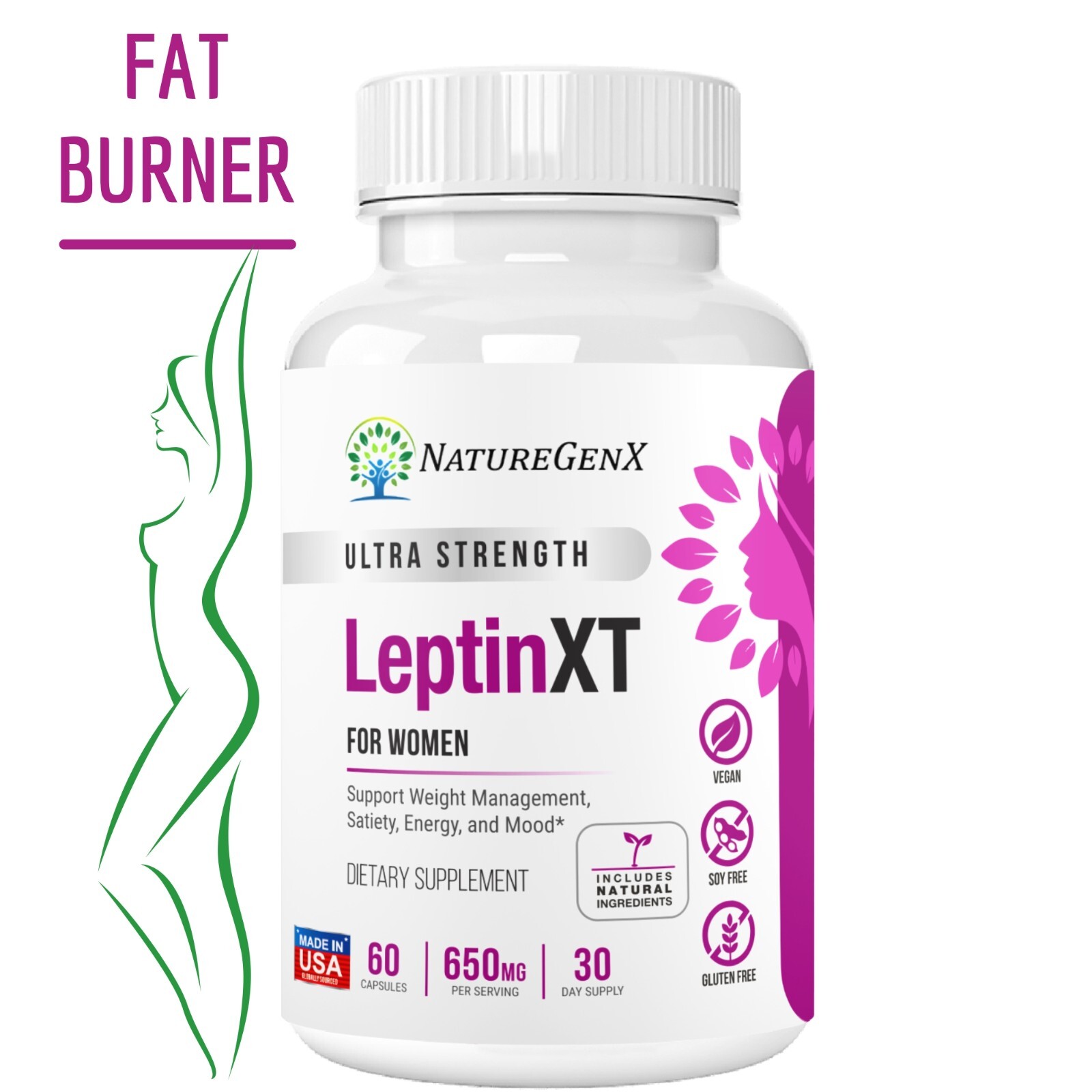 LEPTIN XT – Diet Pills that Work, Leptin Supplements for Weight Loss for Women
