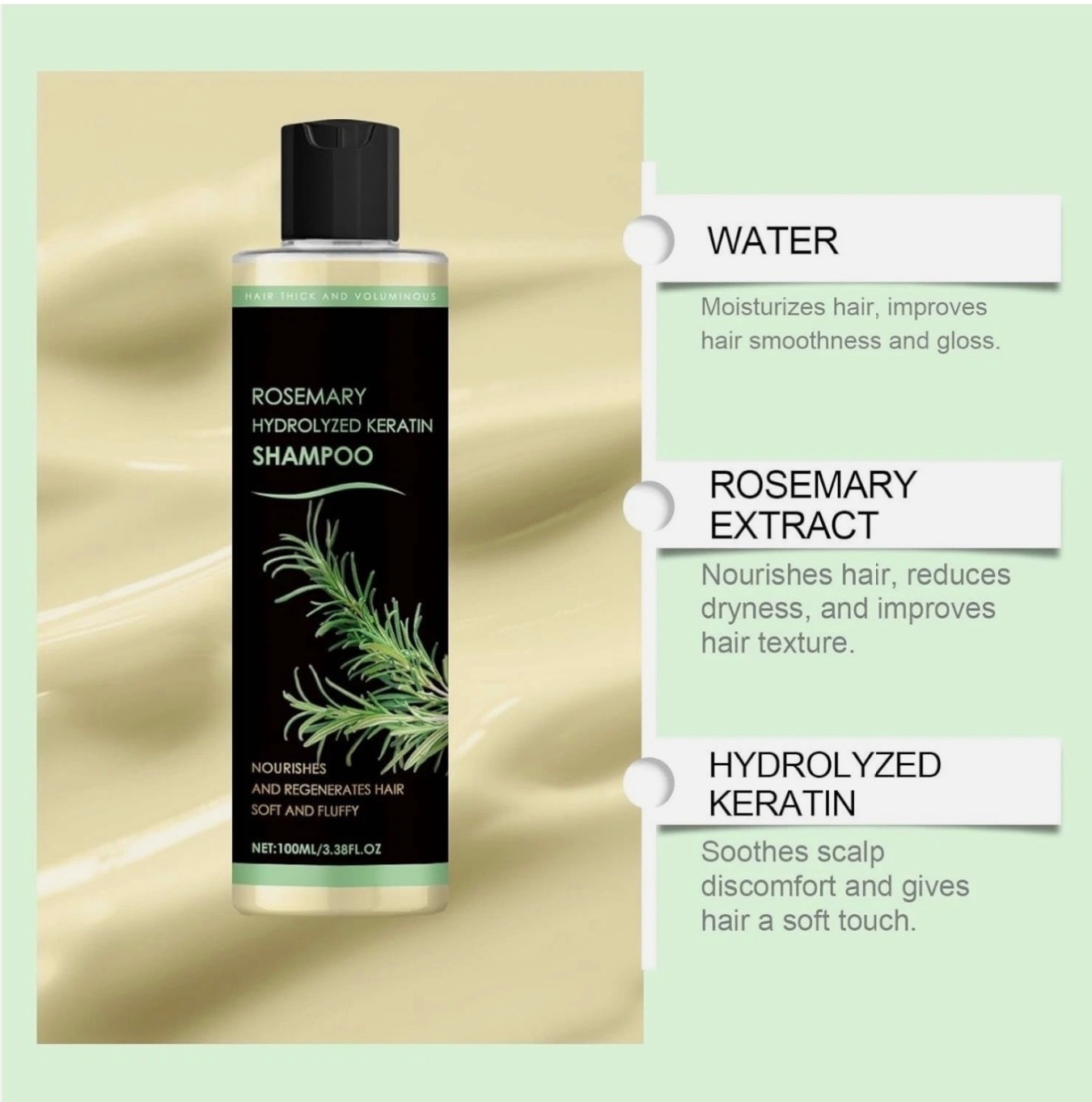 Tgideas Organic Rosemary Hair Growth Shampoo for Women and Men-Natural Thicke