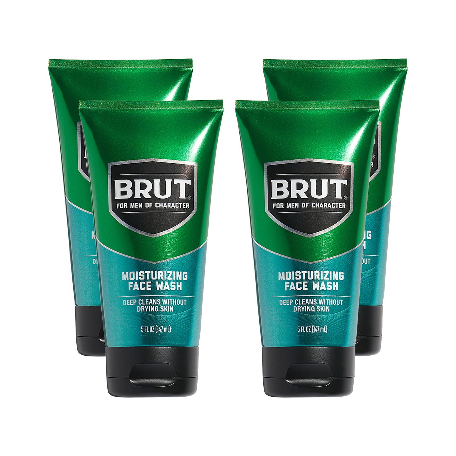 Classic Scent 3 In 1 All Over Wash by Brut for Men – 5 oz Body Wash – Pack of 4