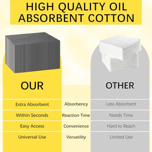 150 Pack Oil Absorbent Pads, Polypropylene oil Spill Mat 9.8 x 13 Inch Water