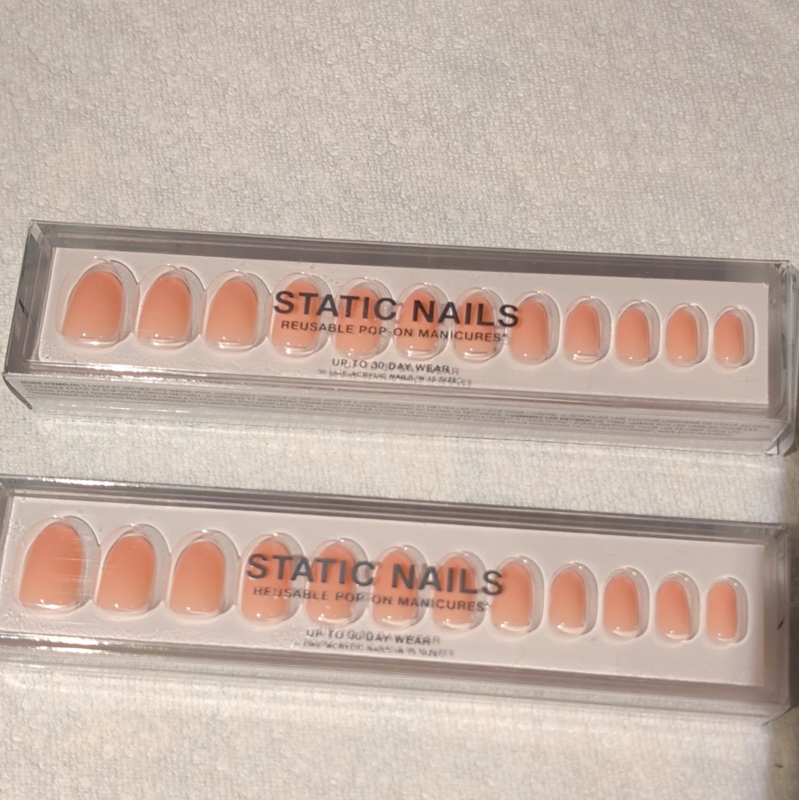 Lot of 2 Static Nails Reusable Pop-On Jet Setter Round Press-On 30ct 15 Sizes