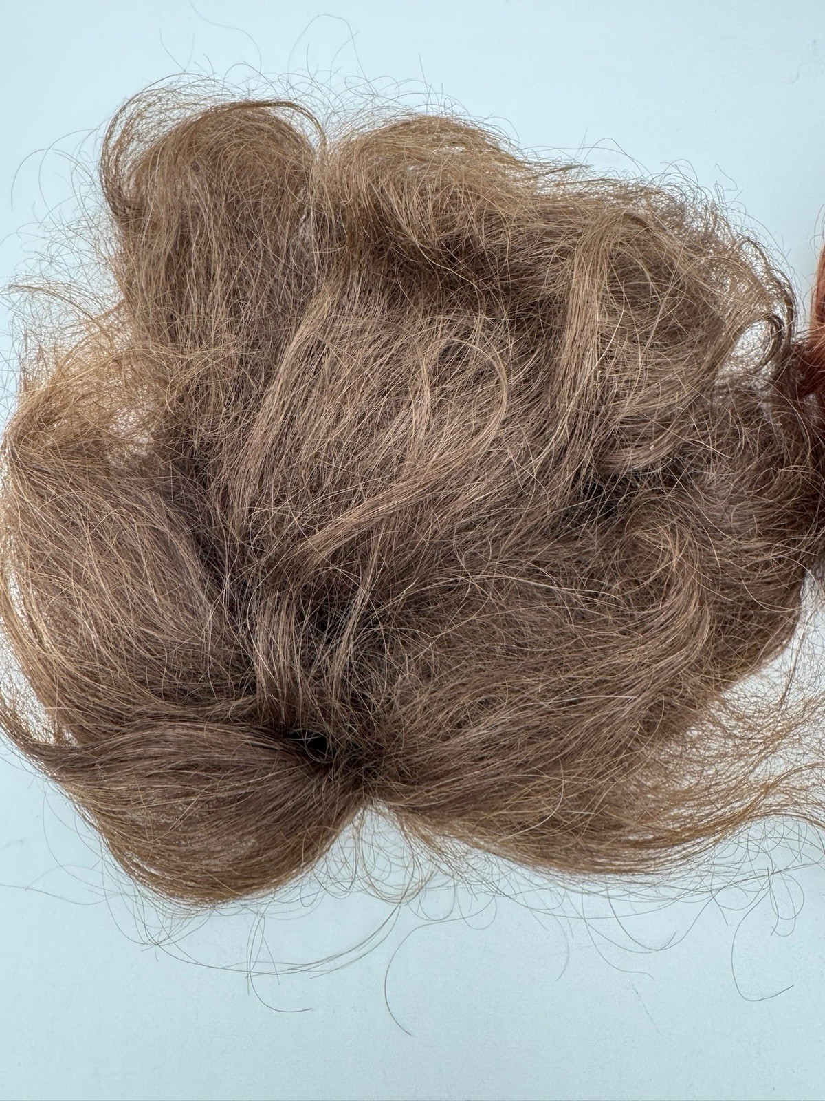 LOT (2) Vintage 100% Human Hair Hair Piece Wiglets Brown & Red Made in Korea