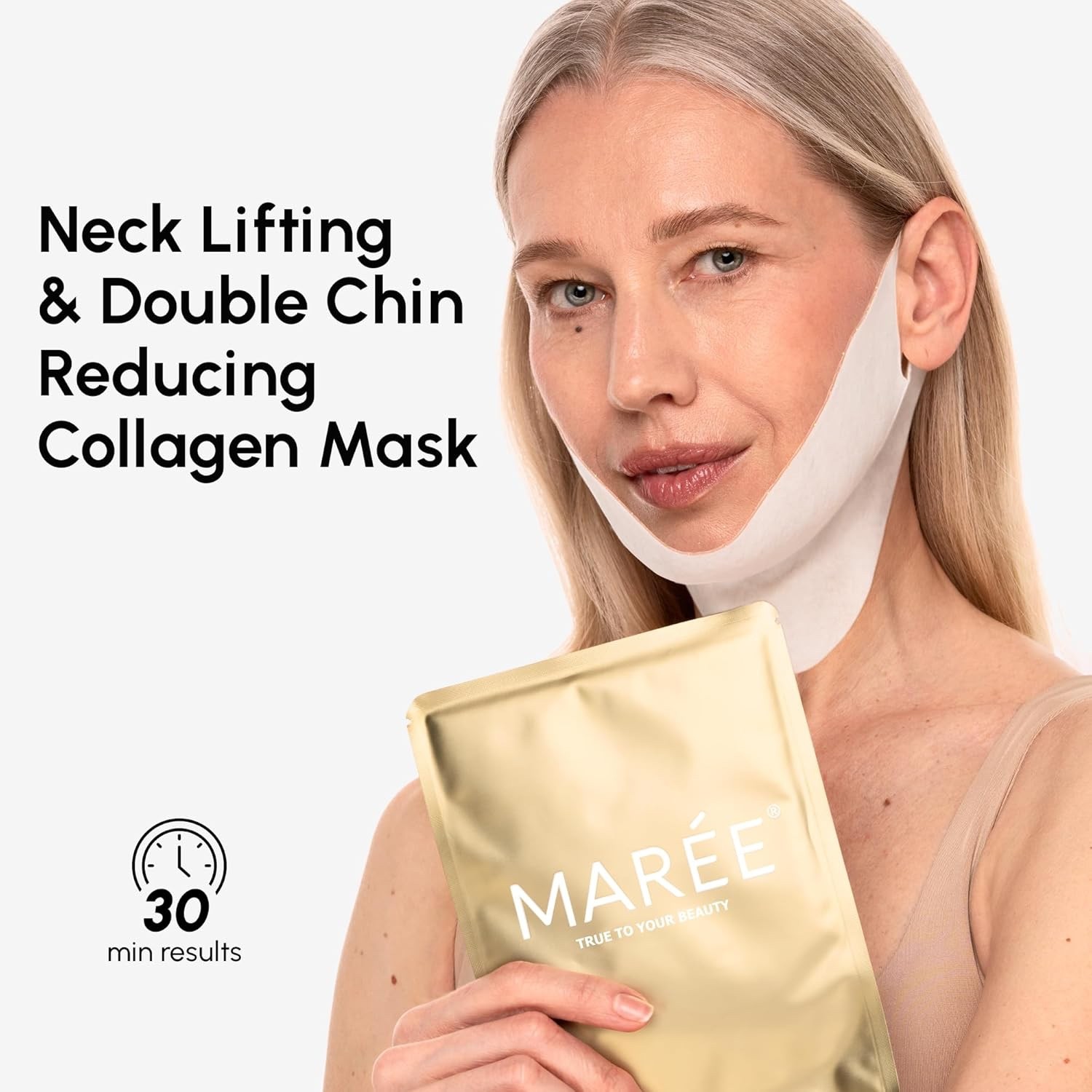 V Line Lifting Mask with 24K Gold Jawline Shaper Mask Neck Tightening & Firming