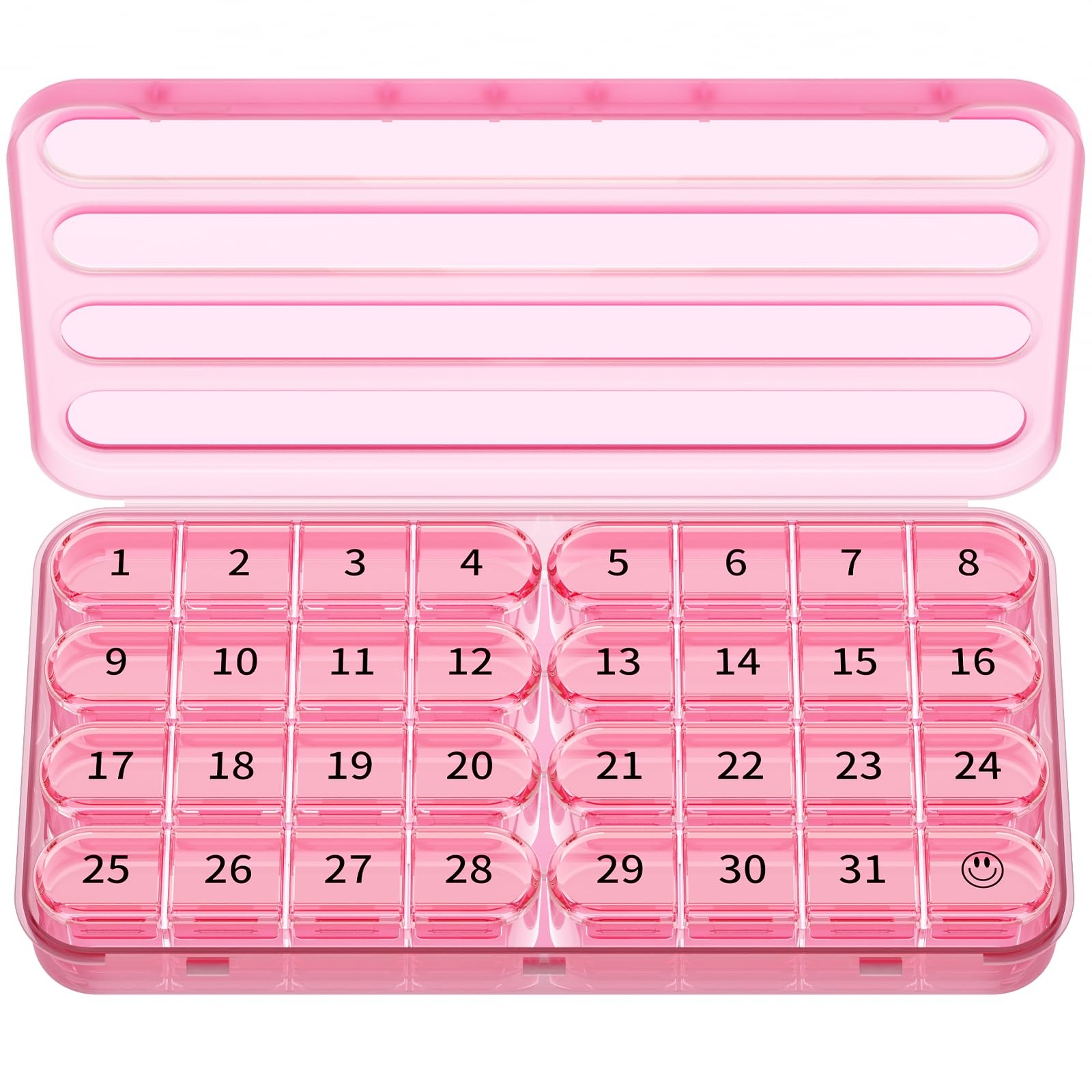 Monthly Pill Organizer 30 Day 1 Time Daily Pill Box 31Day Medication Case Travel