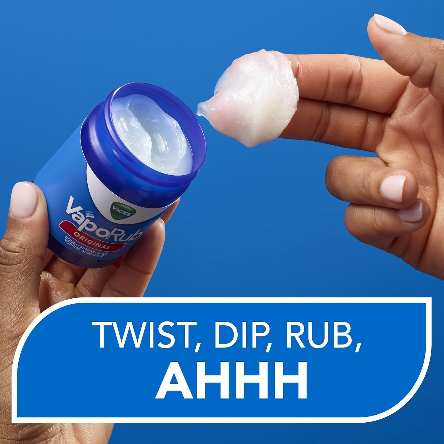 Vicks VapoRub, Original, Cough Suppressant, Topical Chest Rub & Analgesic Ointme