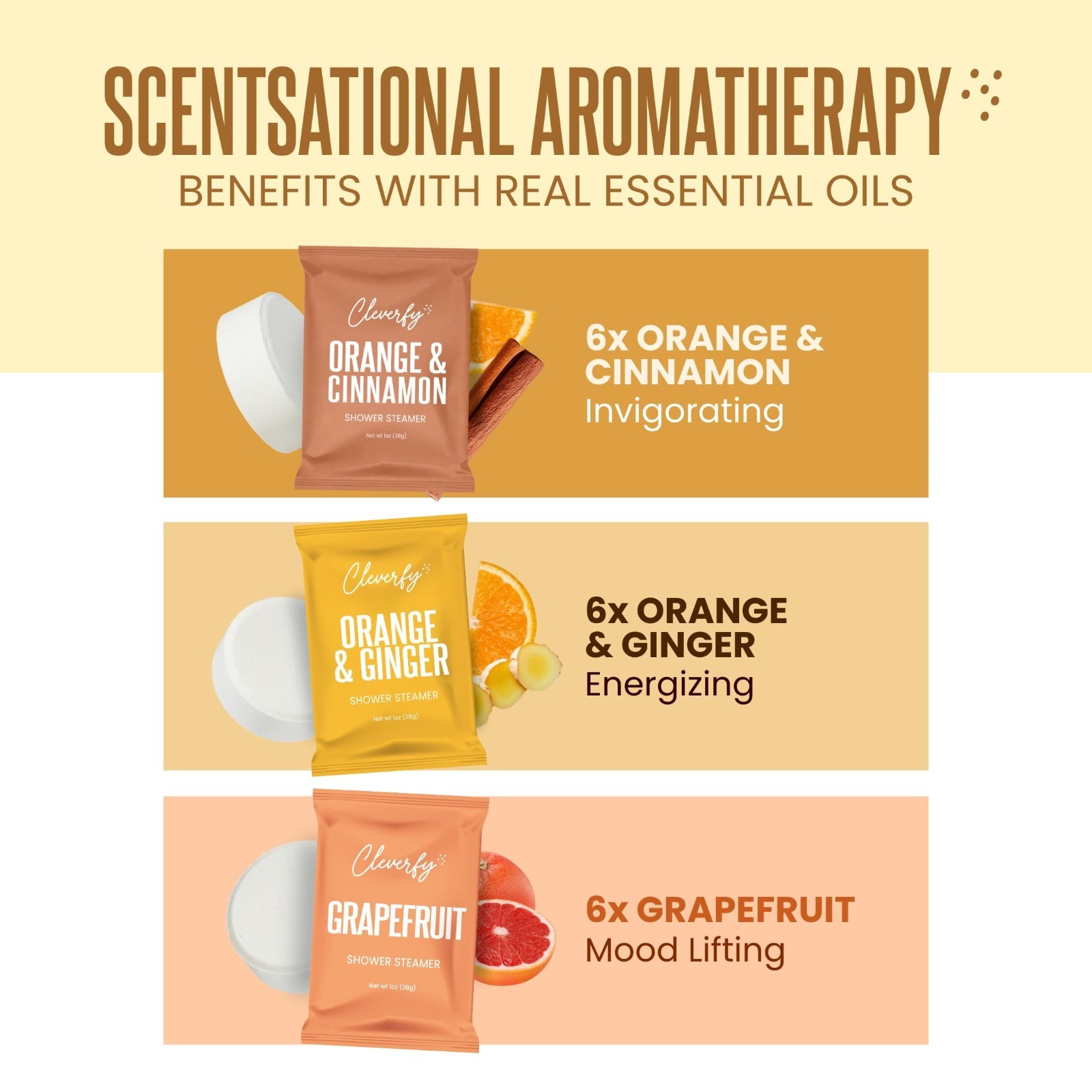 Citrus Shower Steamers Aromatherapy – 18 Tablets, Perfect Birthday Gifts for Wom