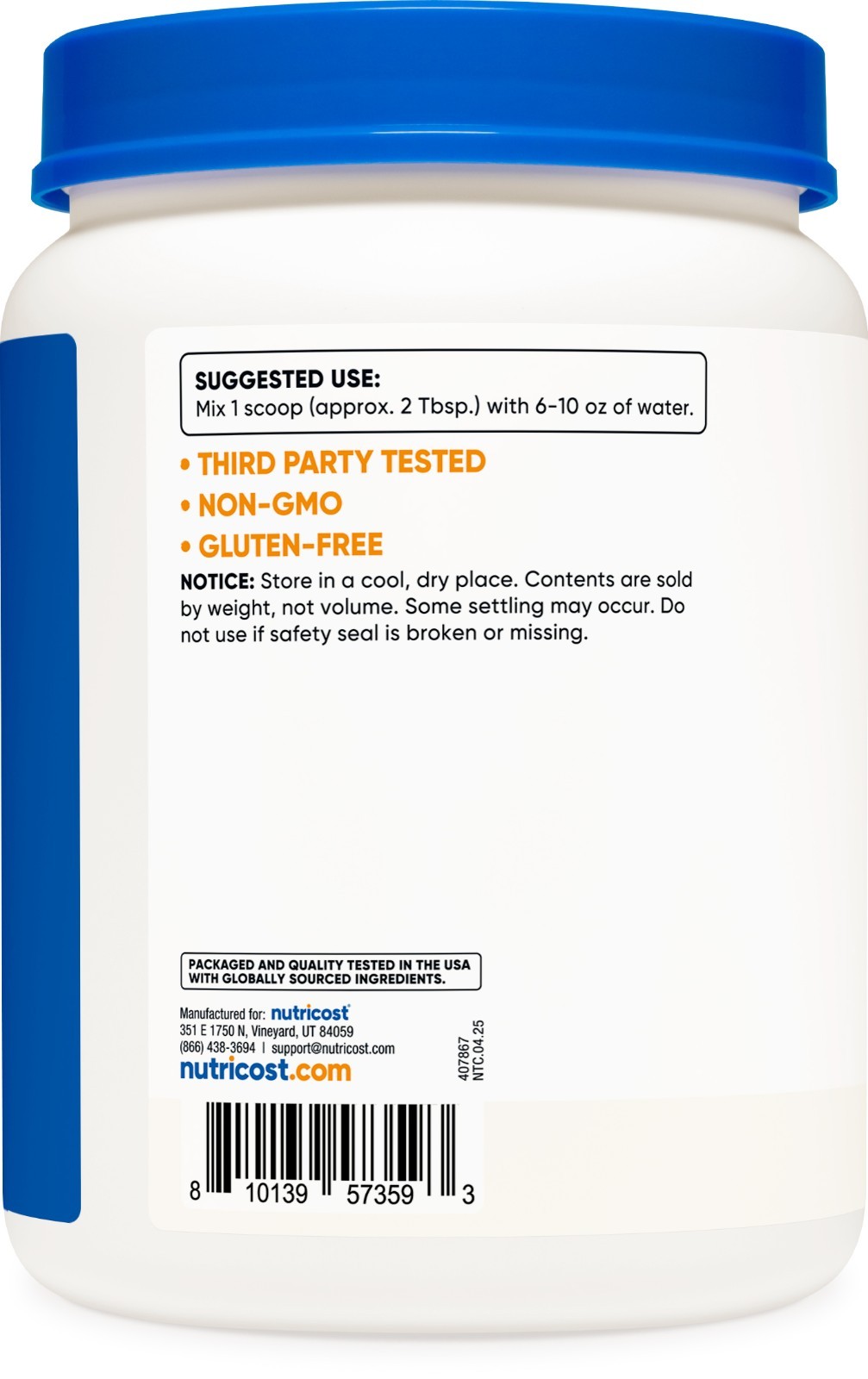 Nutricost Dextrose Powder 2 LBS, Non-GMO, Gluten Free, Vegetarian Friendly