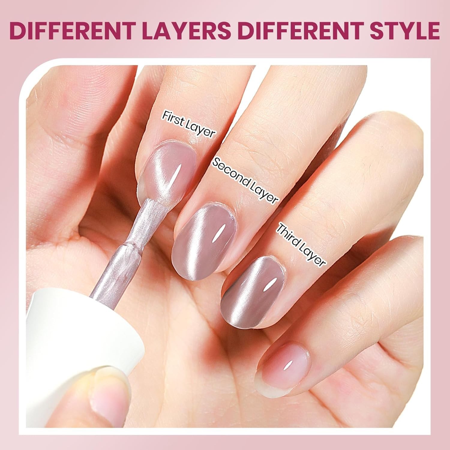 Nude Magnetic Nail Polish Non Gel Quick Dry Glitter Cat Eye Nail Polish Cats Eye