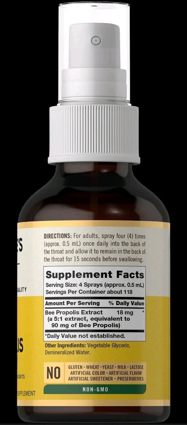 Bee Propolis Spray – 2 fl oz – Daily Throat Spray – Beehive’s Best by Carlyle